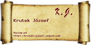 Krutek József névjegykártya